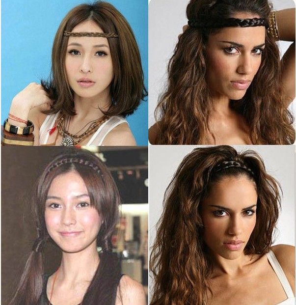 Synthetic Hair Plaited Elastic Headband Hairband Braided Hair Bands Hair Accessories 1 1cm Width New Fashion Hair Band Flower Headbands From