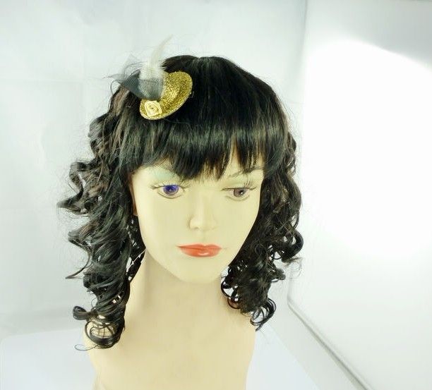 24 stks Mini Top Beaded Flower Sluier Feathre Hat Hair Clips Haaraccessoires