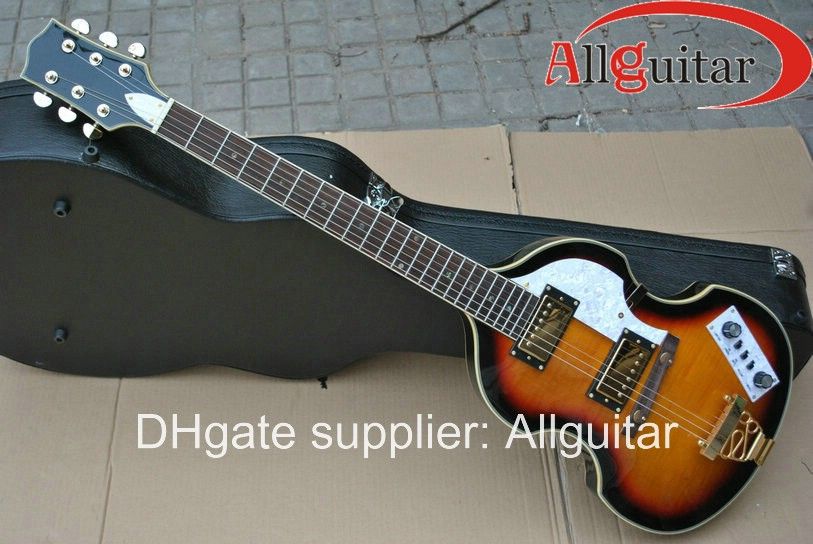 Hofner viola gitarr 6 strängar vintage solburst viola elektrisk gitarr porslin gitarr