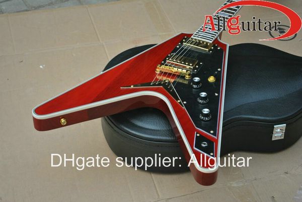 

Красный 1958 летающий V Палисандр гриф электрическая гитара горячие продажа