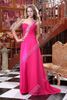 2015 Chiffon brudtärna klänningar En axelrosa kvällsklänningar Lace Appliques Court Train Real Faktisk bild Prom Dress Dhyz 02