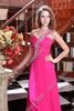 2015 Chiffon brudtärna klänningar En axelrosa kvällsklänningar Lace Appliques Court Train Real Faktisk bild Prom Dress Dhyz 02