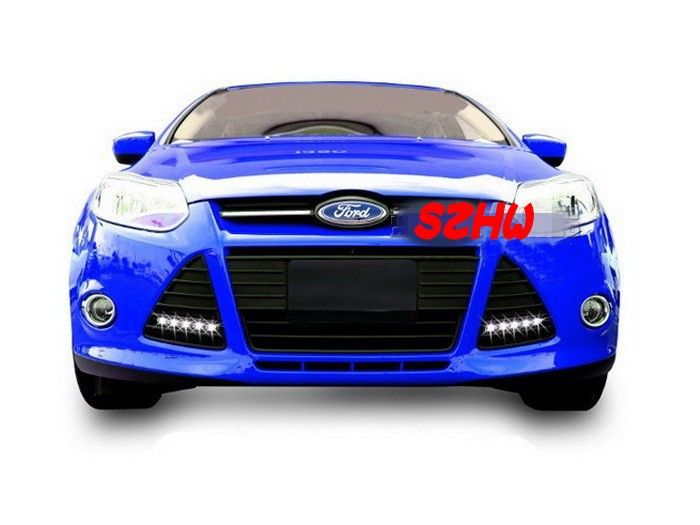 Süper parlak LED gündüz farı sis lambası kapaklı DRL, 11 ~ 12 Ford Focus III B için LED sis lambası değiştirme