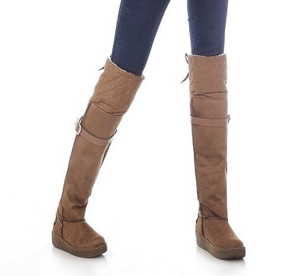 bottes hautes femme talon plat