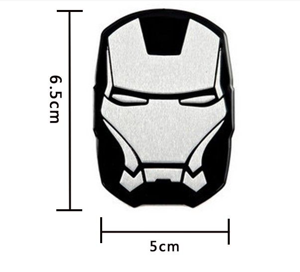 3D Metal Iron Man Car Rear Emblem Black & Red 6.5cm Cool Vehicle Decal