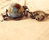 Nouvelle arrivée mode vintage télescope voyage globe pendentif collier femmes chandail chaîne 20 pcs