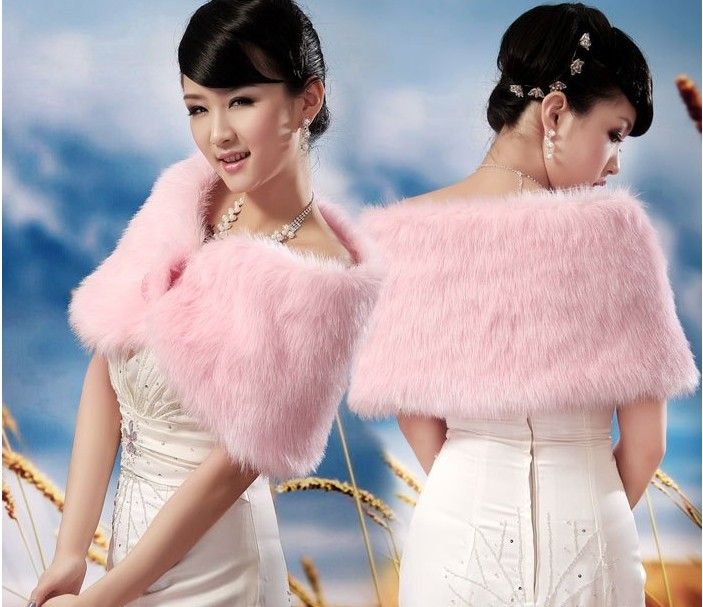 pink faux fur shawl