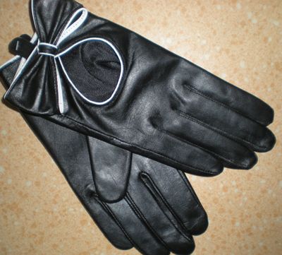 Real leather gloves fur fringed 5 fingure skin LEATHER GLOVE FASHION new arrival 10pairs/lot #2384