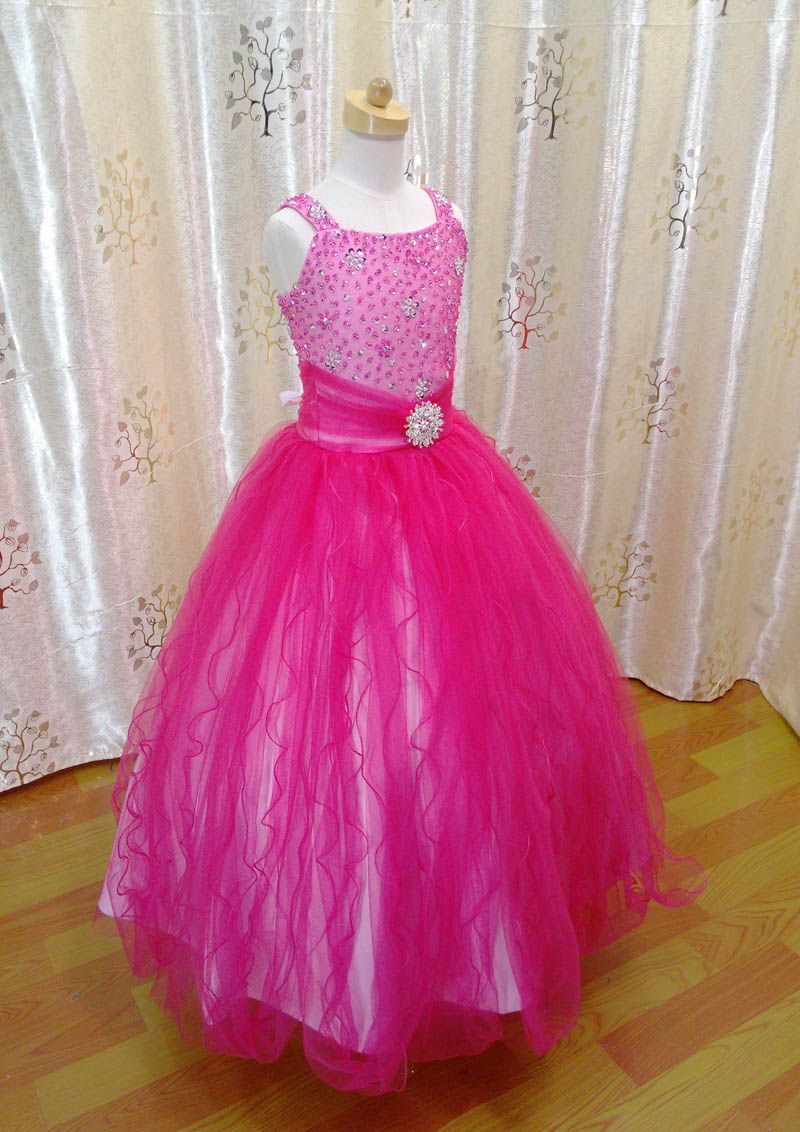 dark pink flower girl dresses