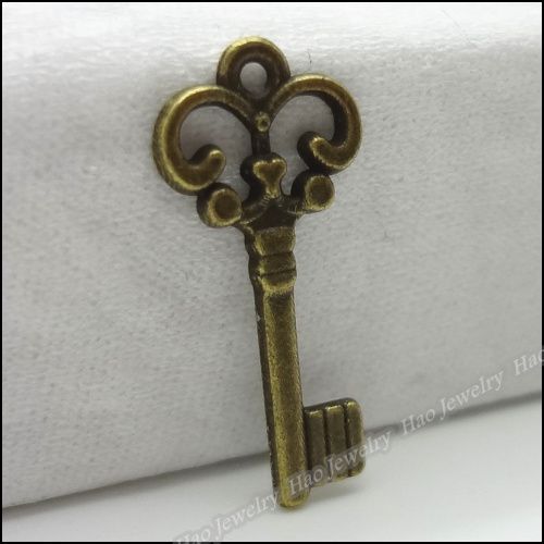 Moda anahtar Kolye Antik bronz çinko alaşımı metal kolye DIY Takı Craft 400pcs / lot