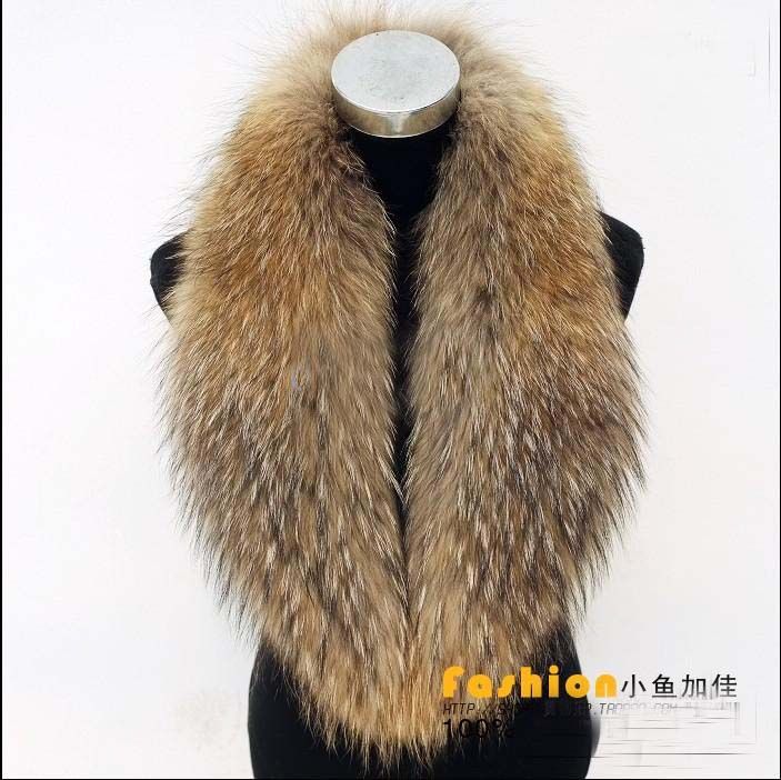 100% real Raccoon Fur Collar Neck aquecedores Fur Scarf Shawl tamanho Big Feminina Brasão Shearling Fur de Down