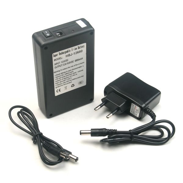 

eu plug перезаряжаемый литий-ионный аккумулятор dc 12 в 6800 мач портативный супер емкость для монитора камеры видеонаблюдения