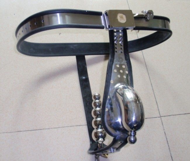 Real Photography Male Fully Adjustable T Type Stainless Steel Anal Plug