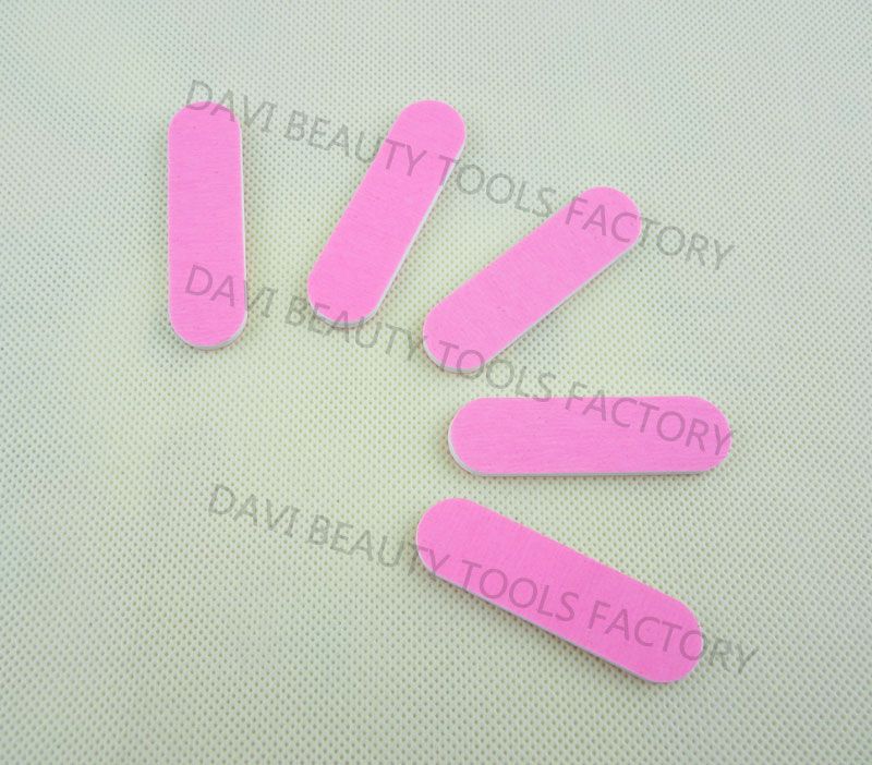 100 pcs / lot Mini lime à ongles pour nail art 6 cm bord de papier rose emerry conseil LIVRAISON GRATUITE