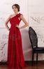 2015 rouge foncé une ligne robes de soirée en mousseline de soie fleurie une épaule froncée robe de bal MZ0707889789