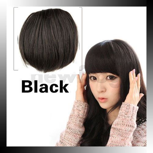 100 Human Hair Straight Fringe Bangs Clip In Hair Extensions