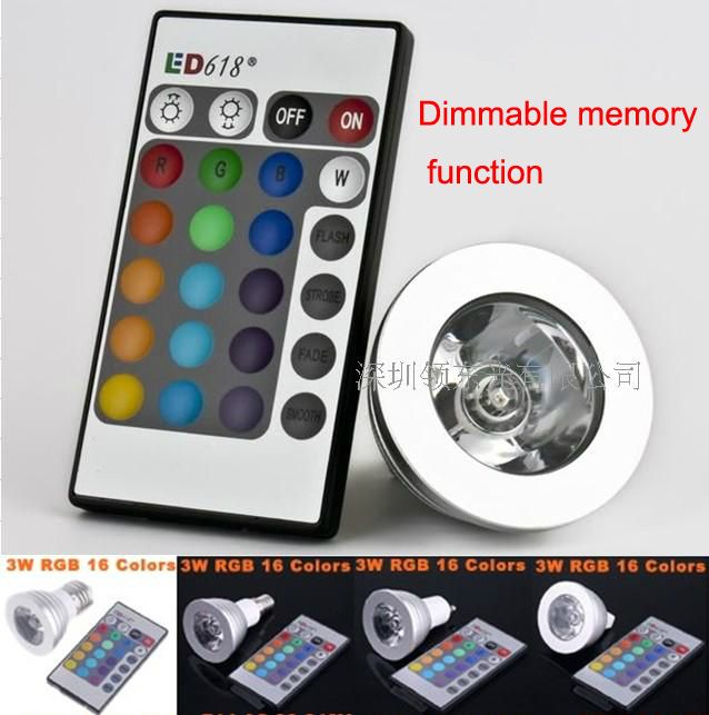 Haute qualité Dimmable mémoire LED Ampoule Et Télécommande Avec 16 Couleurs Différentes RVB 1 pcs