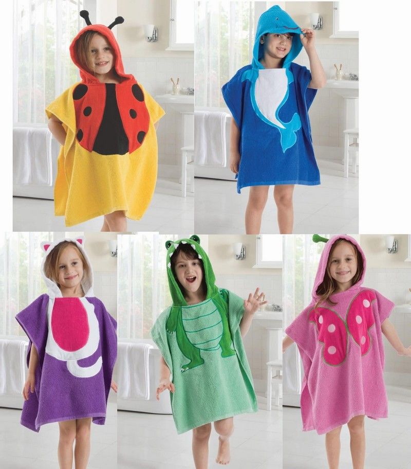 Cute Baby Bathrobe Anmial Style Ladybug Kids Bathing Bath Robe Swimming
