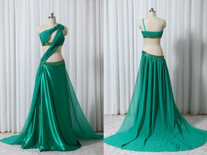 Custom Green Prom Party Dresses Indian Sexy Fashion Ball New Chiffon