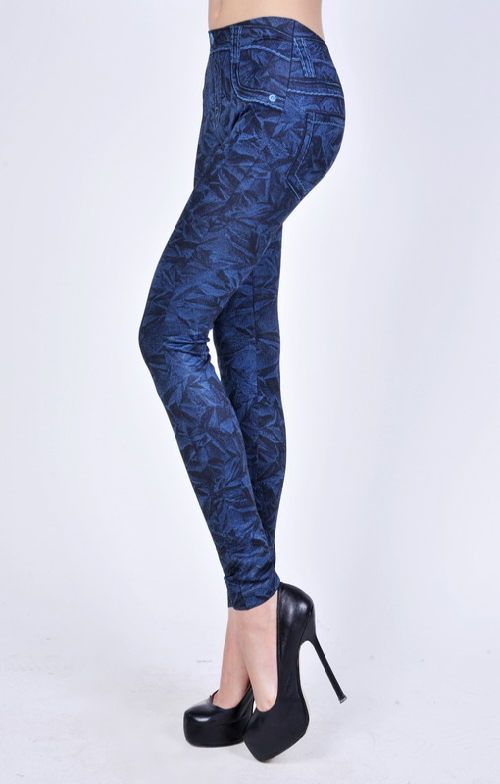 Tide Womens Catch Wrinkle Print Leggings Elastic Jeggings Skinny Pants