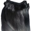 100% Clip-in 18 "Mänskligt hår 50g / Set Human Hair Extension Straight # 1 Jet Black Haft Weft Weave