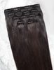 100% Clip-in 18 "Menselijk Haar 50g / Set Menselijk Haarverlenging Rechte # 1 Jet Black Hair WEFT WEAVE