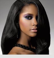 100% Clip-in 18 "Mänskligt hår 50g / Set Human Hair Extension Straight # 1 Jet Black Haft Weft Weave