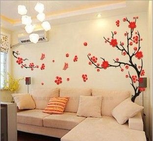 Living Room Decor Stickers removable plum blossom living room decorative wall stickers hot Living Room Decor Stickers removable plum blossom living room decorative wall stickers hot