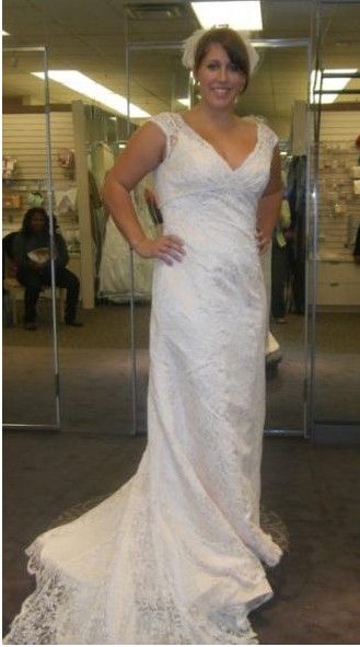 all over beaded lace trumpet wedding dress