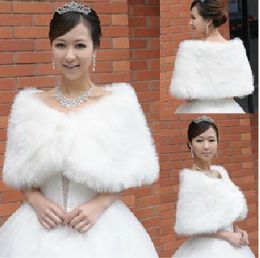 In Stock white Faux Fur Wedding Bridal Winter Wrap Shawl Scarf Cold Weather Coat248u