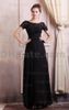 2015 Mutter der Braut Kleid Schwarz Hofschleppe Chiffon Spitze Applikationen Abendkleider Echtes Bild DHYZ 029975644