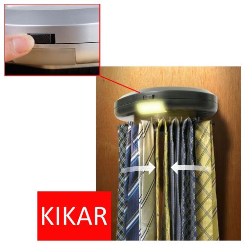 KIKAR Electric Motorized Neck Tie Hanger Automatic Revolving Belt Rack Scarf Organiser
