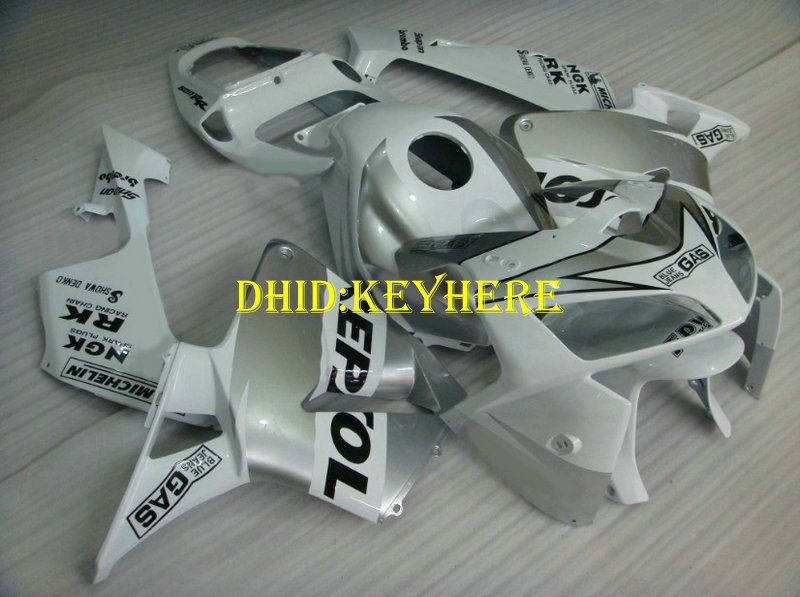 Injektionsmotorcykel Vit Repsol Racing Fairing Kit för Honda 2005 2006 CBR 600RR 05 06 CBR600RR F5