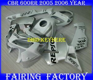 ホンダ2005 2006 CBR 600RR 05 06 CBR600RR F5のための注入オートバイホワイトレストランキットフェアリングキット