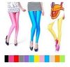 2016 Sexy 5pcs / lot multicolour neon leggings godis färg elastisk storlek täta byxor pantyhose ankel längd trus