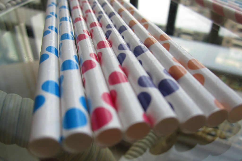 Eco-friendly colorful drink paper straws strip drink paper straws 