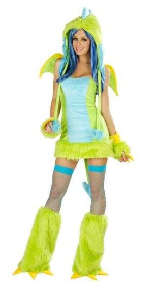 carnaval Vrouwen Sexy Pluche Harige Dinosaurus Kostuums Cosplay Heksen Gothic Schoonheden Nachtclub DS Animal Apparel xmas