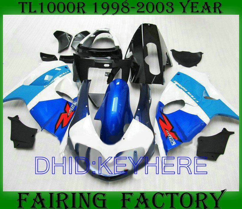 

Blu/white ABS moto racing Fairing for SUZUKI TL1000R 1998-2003 TL1000R 1998 1999 2003 fairings set, Same as picture