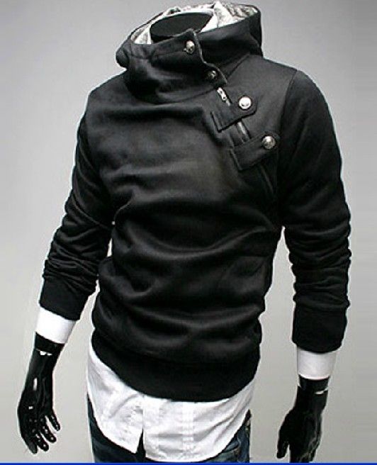 2012 новая осенью и зимняя мужская увязка корейского прилива наклона zip флис утолщенное свитер с капюшоном