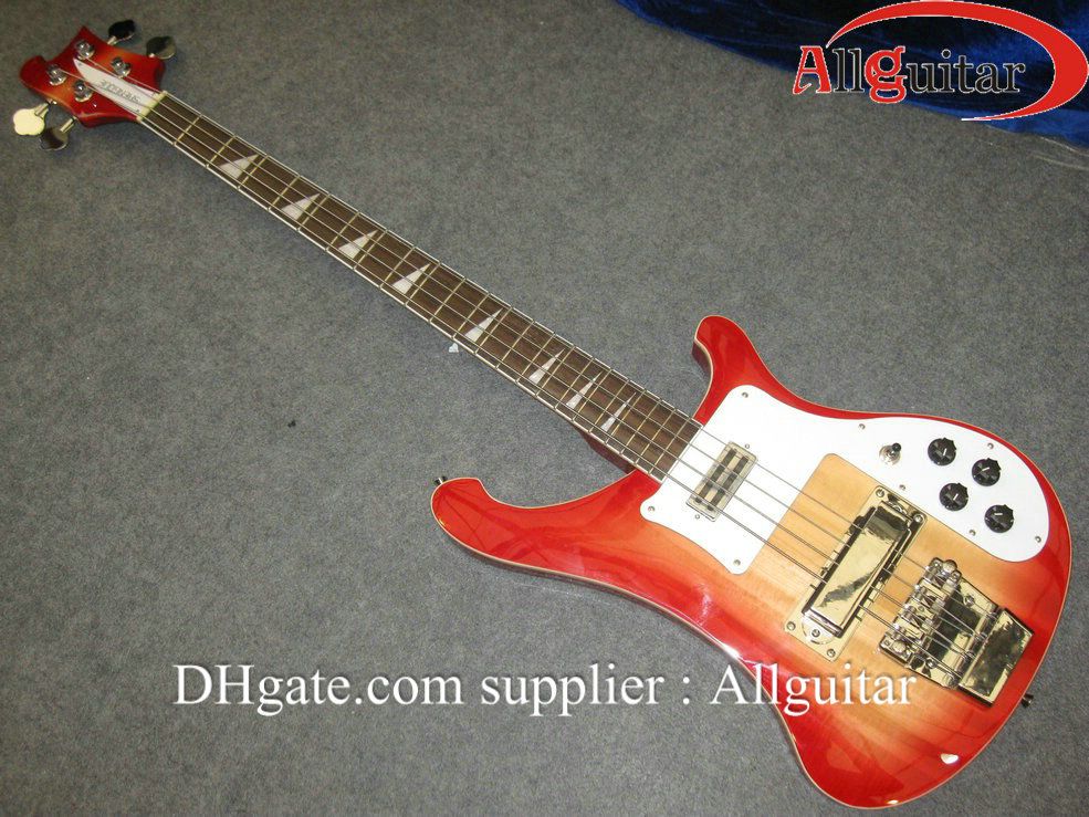 

Rare 4003 bass 4 strings Red Red sunburst Neck Thru Body electric bass guitar China Bass