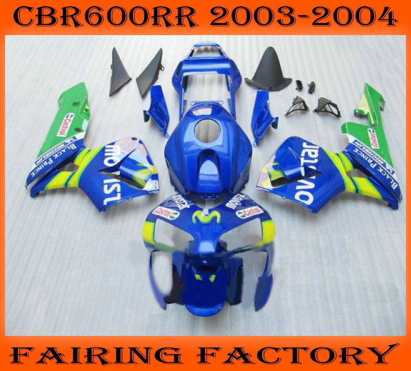 Injection custom bodywork kit for HONDA CBR600RR 2003 2004 CBR 600RR 03 04 F5 movistar fairings set