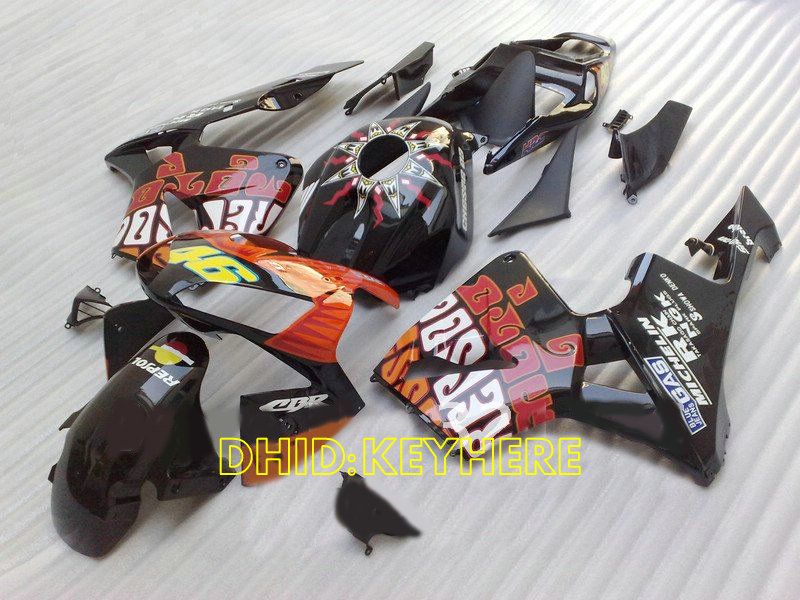 Injection custom fairing kit for HONDA CBR600RR 2003 2004 CBR 600RR 03 04 F5 blk repsol fairings set