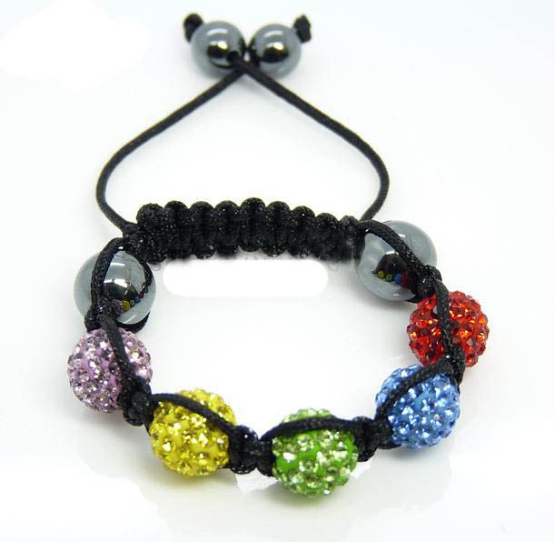 20pcs 5*10mm Mrico Pave Disco Crystal Beads Colorful Knit Bracelet Children Bracelet