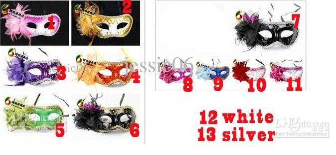 Kadınlar Seksi Yortusu Venedik Yarım maske masquerade maskeleri lady gençler çiçek tüy maske dans parti şenlikli hediye çok renk drop shipping