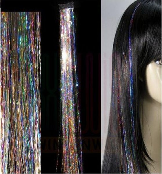 2020 14 Inch Glitz Feather Tinsel Clip In On Hair Extensions 3d