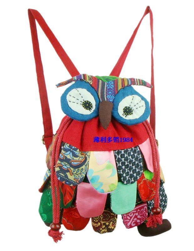 Cute Girls Boys Small Animal Owl Backpack Kids Cotton High quality Child Bag 
