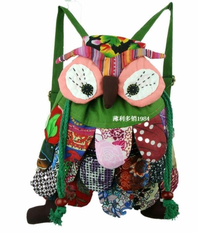 Cute Girls Boys Small Animal Owl Backpack Kids Cotton High quality Child Bag 