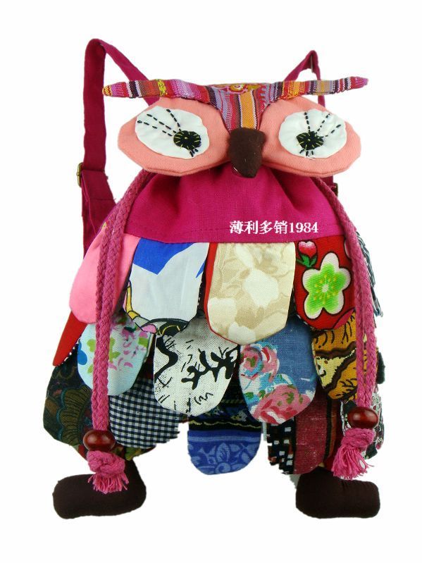 Cute Girls Boys Small Animal Owl Backpack Kids Cotton High quality Child Bag 