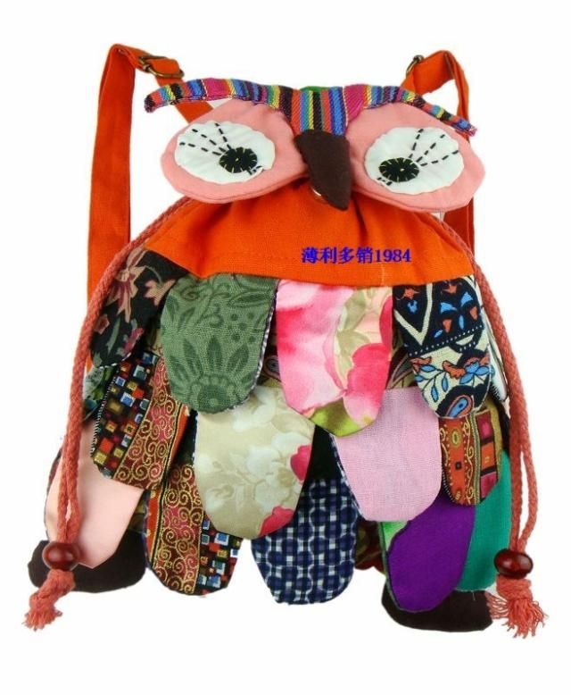 Cute Girls Boys Small Animal Owl Backpack Kids Cotton High quality Child Bag 