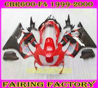 Carénage de course custom rouge / noir 1999 2000 Honda CBR600 F4 cbr 600 CBRF4 99 00 kit carénage complet